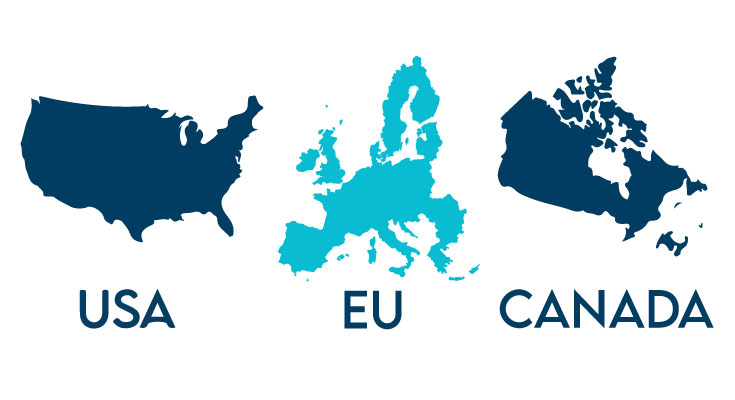 crypto regulations of usa, canada & EU